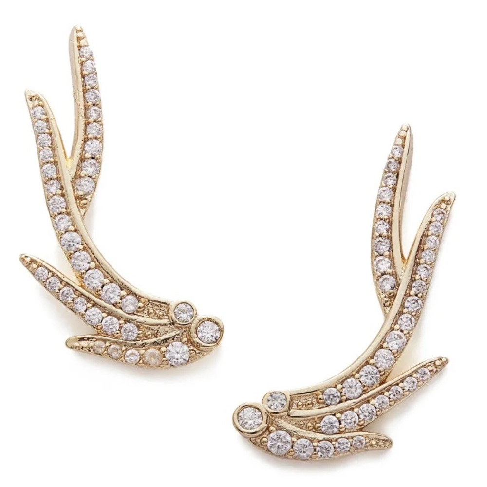 Kendra Scott Gold and Diamond Climber Earrings
